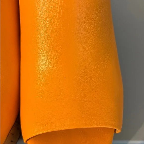 *Antonio Melani SARAYYAA Pale Peach Orange Cork Open Toe Heels Chunky Platforms - Picture 9 of 16